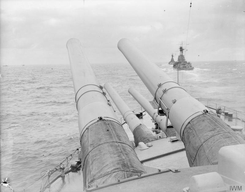 Royal Navy warships operate at sea during the First World War.