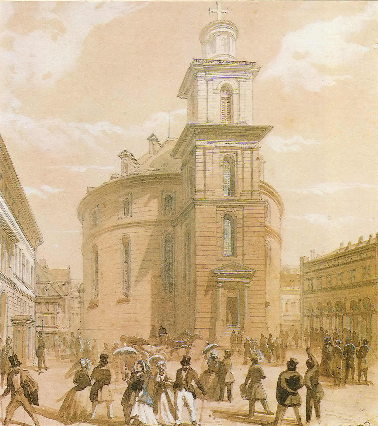 Delegates fill the tiered chamber of St Paul's Church beneath galleries crowded with spectators.