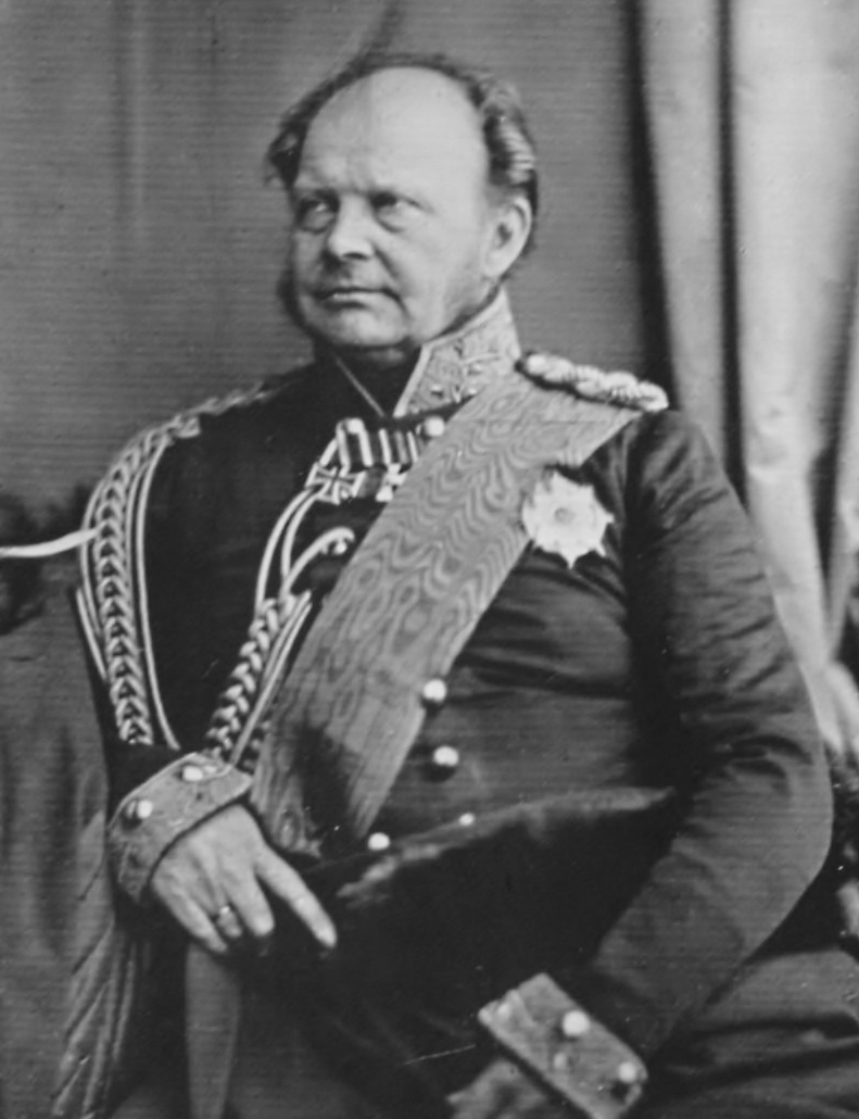King Frederick William IV of Prussia sits in uniform with one hand resting at his waist.